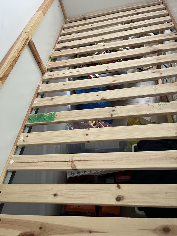 Łóżko dzieciece piętrowe IKEA Kura drewniane