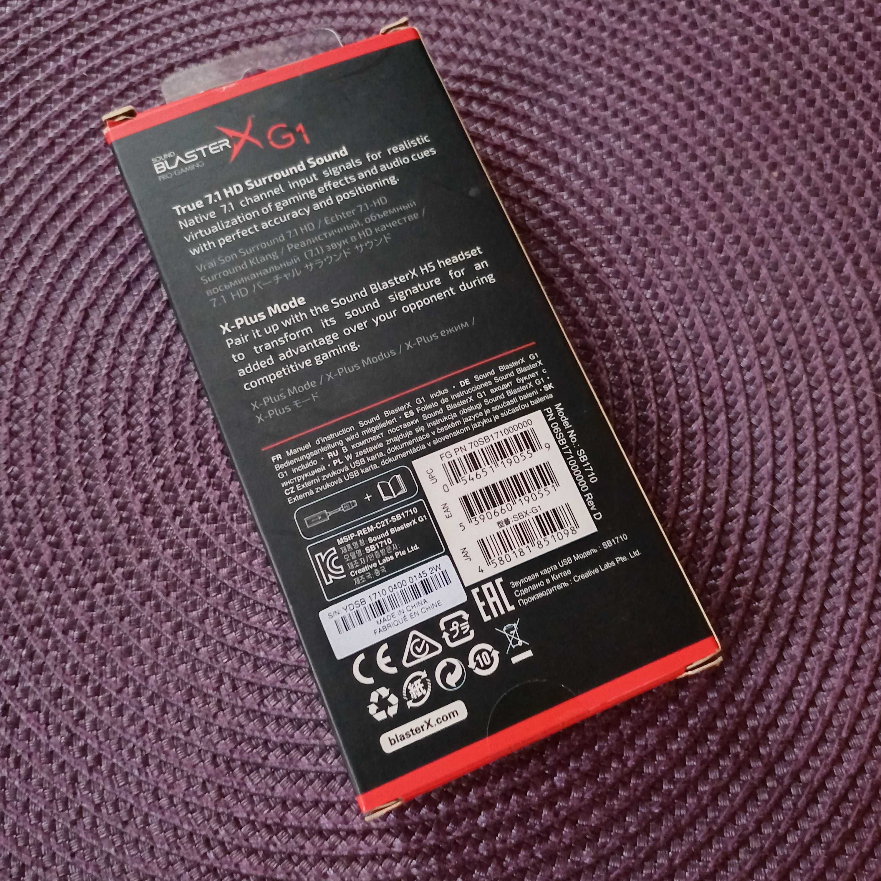zewnętrzna karta dźwiękowa Creative Sound Blaster G1 7.1 HD
