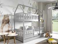 Łóżko dla dzieci piętrowe ZUZIA DOMEK z materacami i szufladą