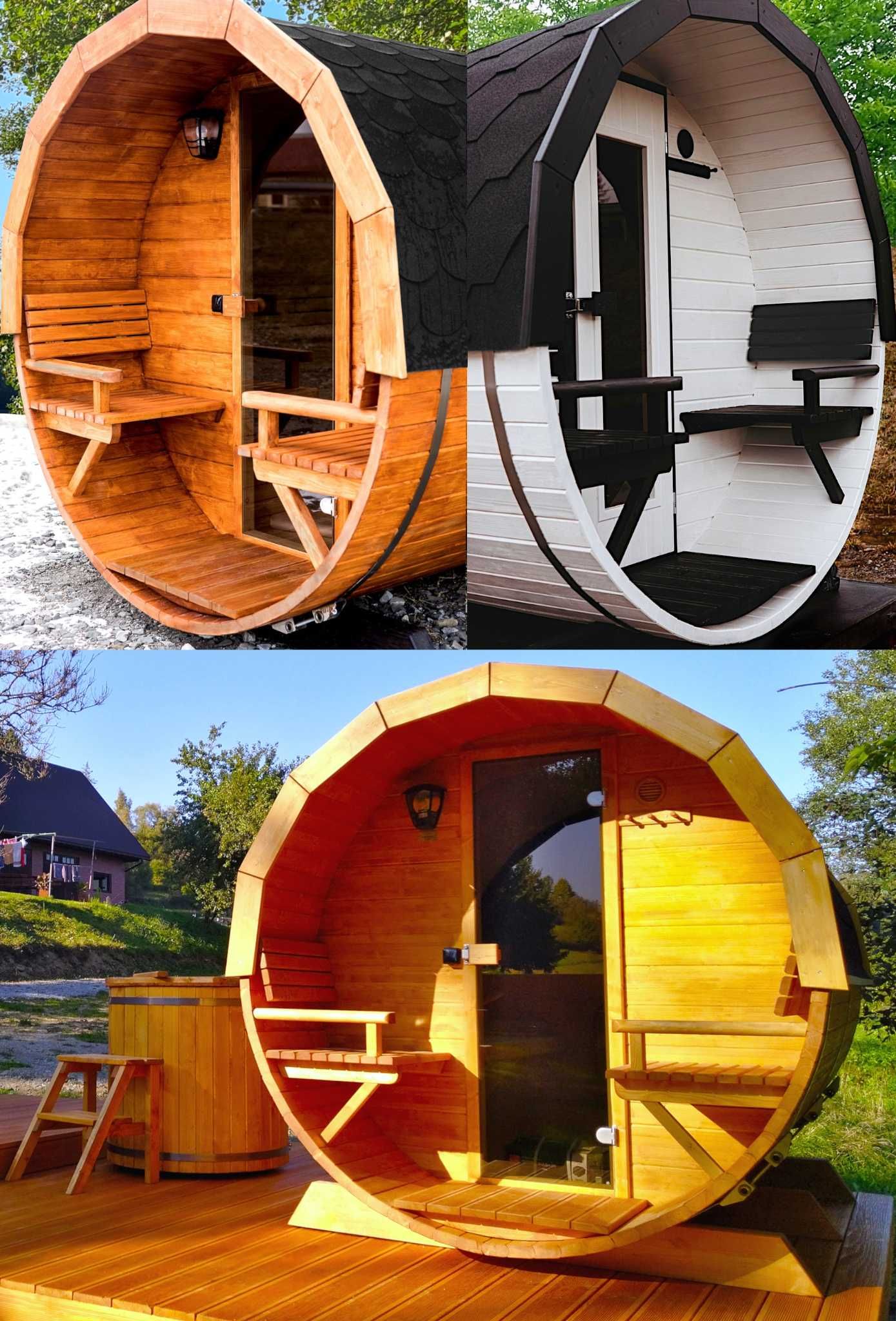 SAUNA Ogrodowa 300 cm + OKNO 50% + PRZEDSIONEK + GRATIS Beczka +Akces.