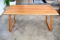 Mesa de Jantar ou Secretária, madeira Acácia maciça com borda orgânica