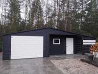 Garaż blaszany 10x5m kolor czarny nowoczesne garaże wiatka panelowa