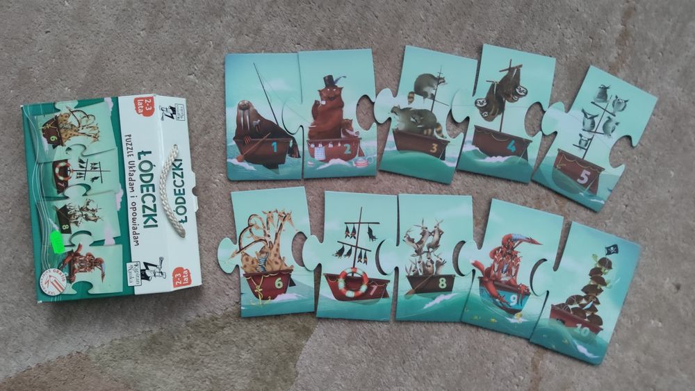 Puzzle cyfry łódeczki
