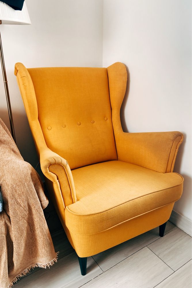 STRANDMON Poltrona, Skiftebo amarelo