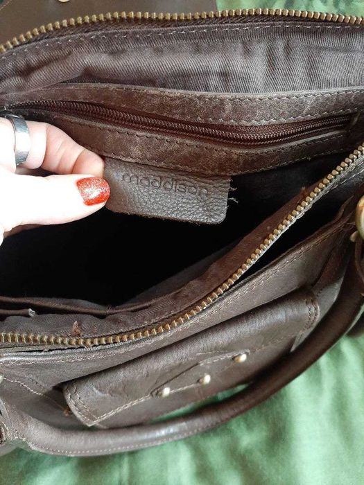 Сумка Maddison и клатч Assima натуральная кожа, коричневый цвет