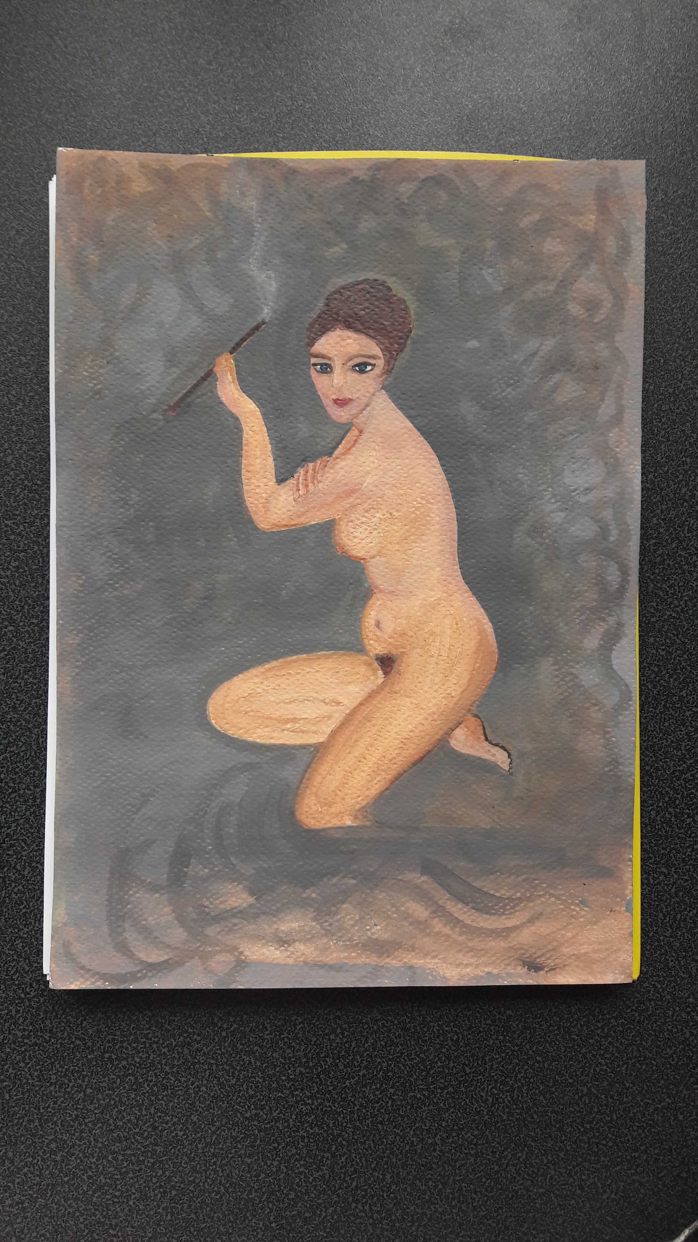Akt kobiety Obraz ręcznie malowany akryl /karton