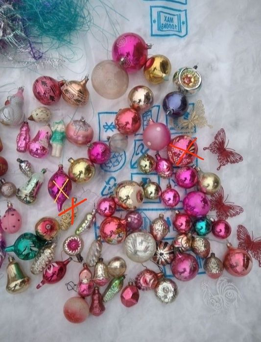 Новогодняя ёлочная игрушка  ёлка космонавт Дед Мороз Снегурочка СССР