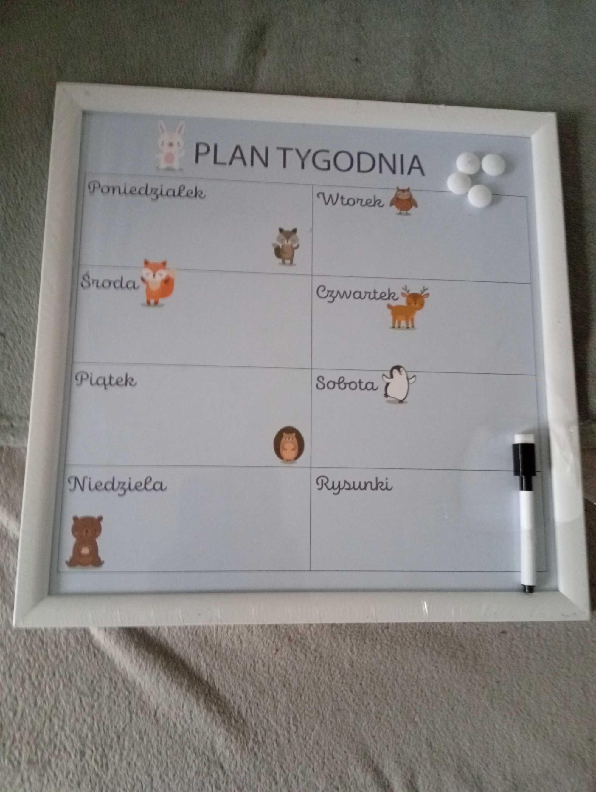 Smukee Tablica magnetyczna 40x40 cm plan planer tygodnia