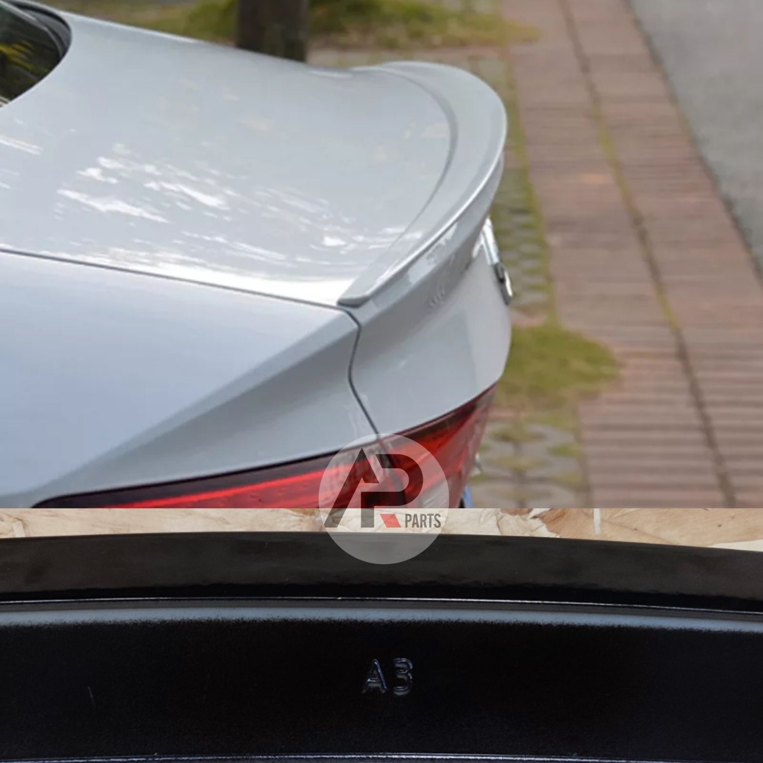 Audi A3 8V Sedan Aileron Spoiler Mala RS Preto brilhante