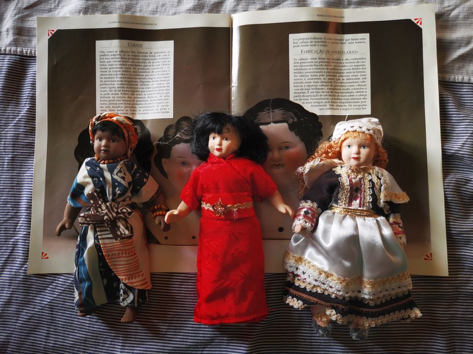 3 Bonecas porcelana conjunto preço conjunto