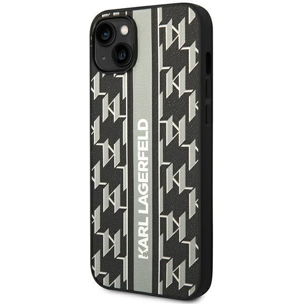 Etui Karl Lagerfeld Monogram Stripe do iPhone 14 6,1" Szary