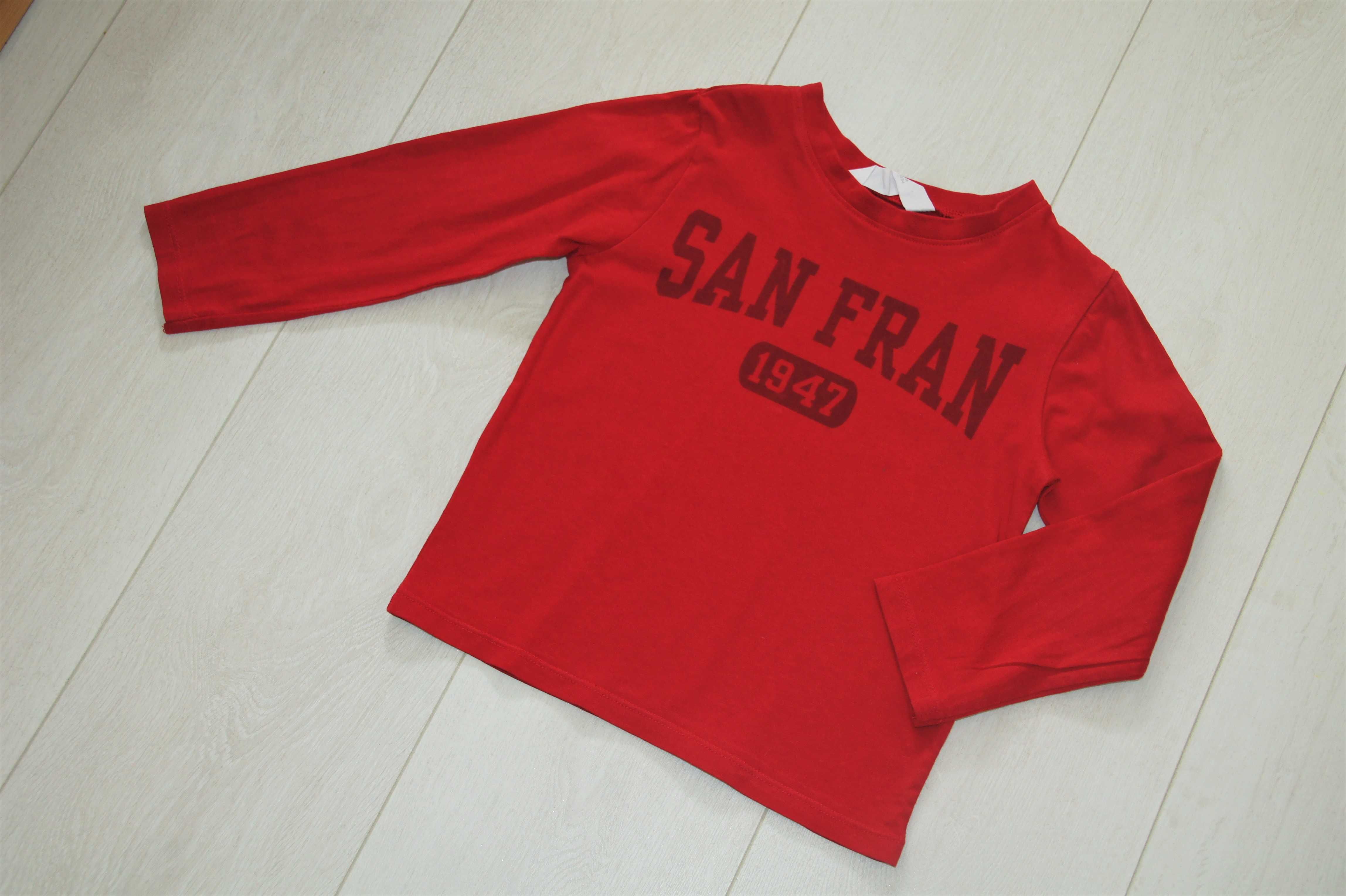H&M czerwona bluzeczka „SAN FRAN” 2-4l