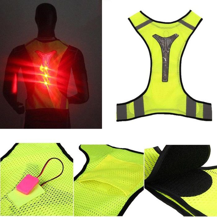 Colete Refletor com LEDs para Caminhadas/Running/Ciclismo/Btt - NOVO