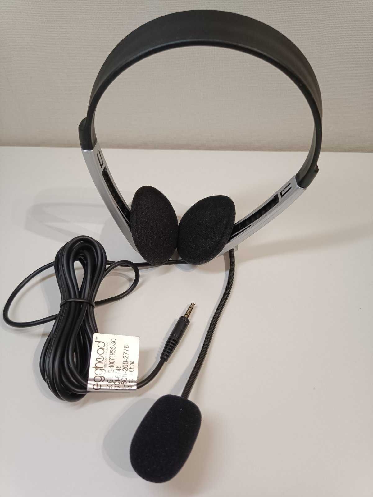 Новые наушники Egghead с микрофоном шнуром длиной 2,5 м mini-jack