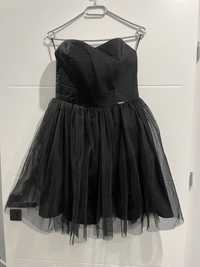 Sukienka czarna z tiulem S bal sylwester studniowka