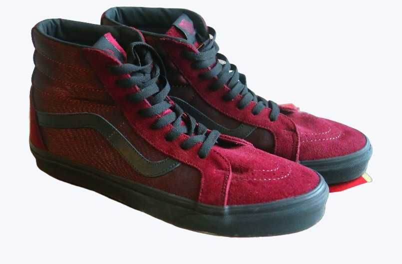 Buty Vans Sk8-hi wysokie bordowe zamsz unikat! r. 44