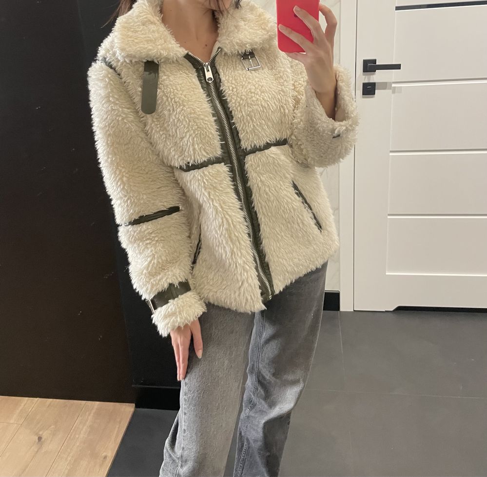 Futerko zimowe płaszcz kurtka baranek Zara style