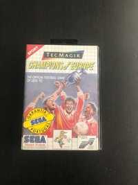 Master System - Jogo Champions of Europe Completo c/ manual