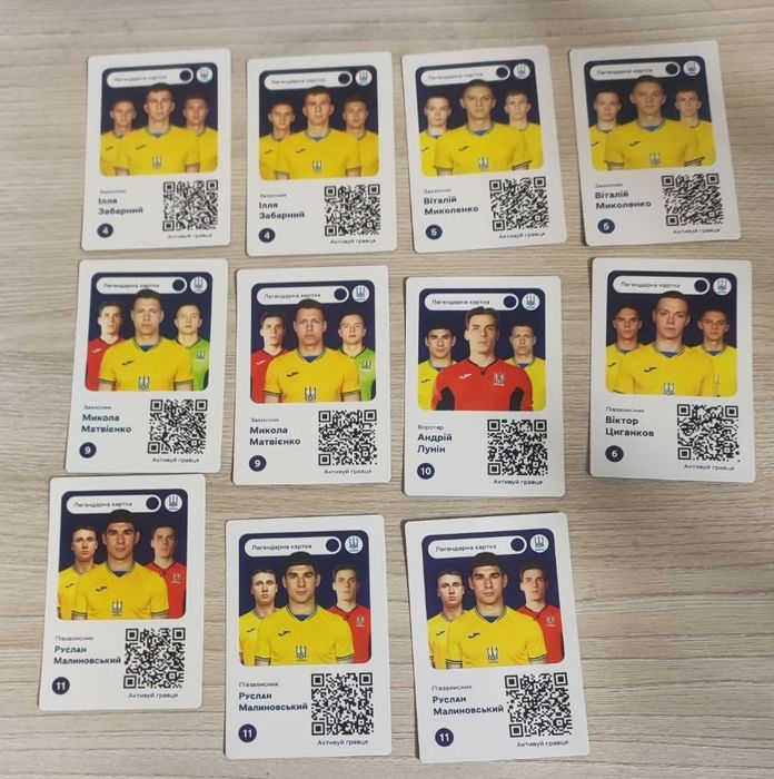 Атб картки футболісти