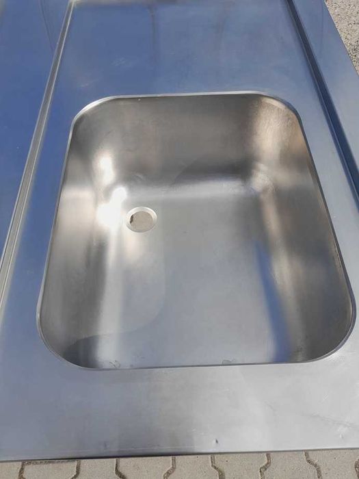 Stół ze zlewem 1-komorowym, gastronomiczny, nierdzewny, MM Gastro