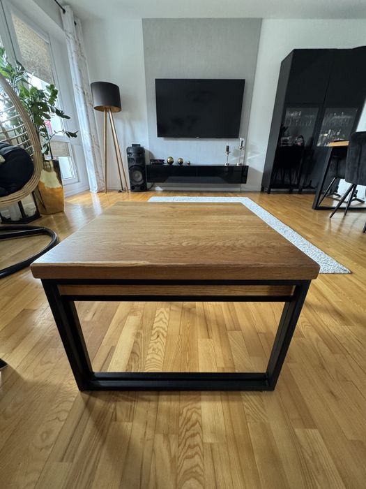 Stolik kawowy metalowy  dębowy loft  2 szt