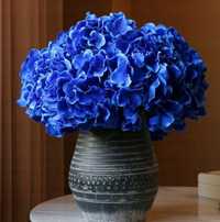 Sztuczne Hortensje niebieskie kwiaty do wazonu na cmentarz na imprezę