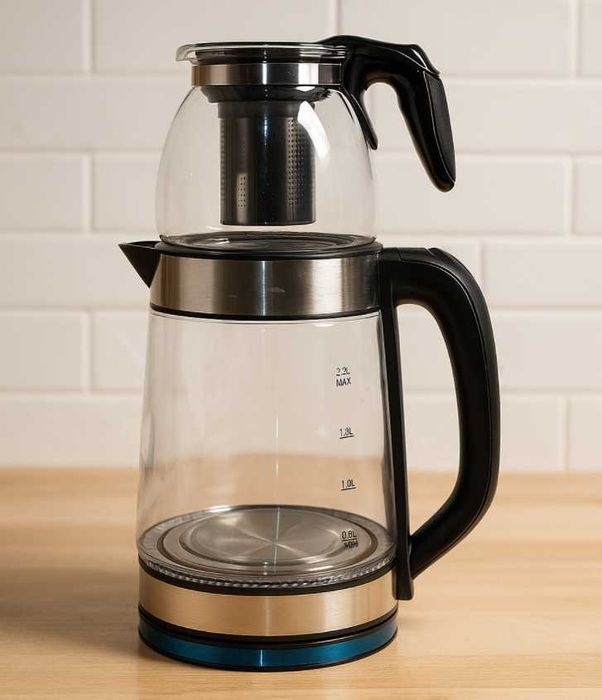 Електрочайник з заварником 2 л чайник електричний +заварник 2в1