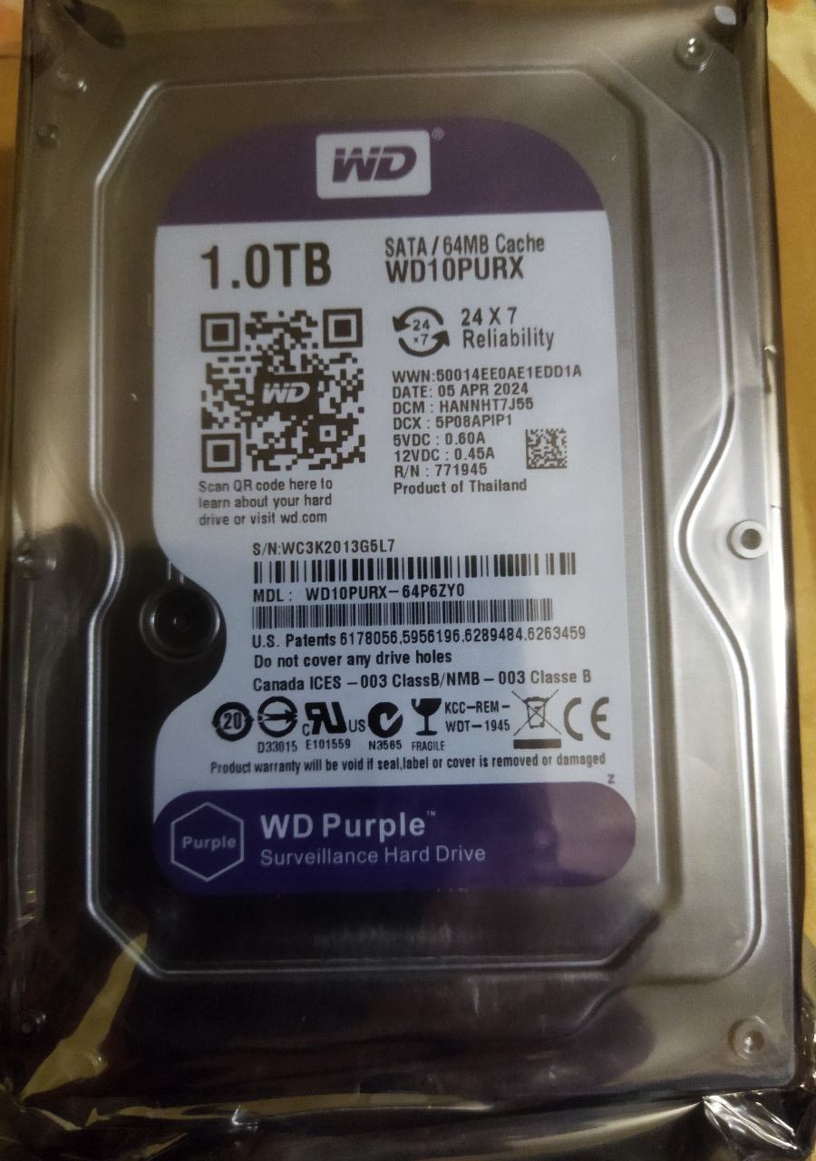 Жорсткий диск WD Purple 500Gb, 1TB, 2TB, 3TB, 4TB