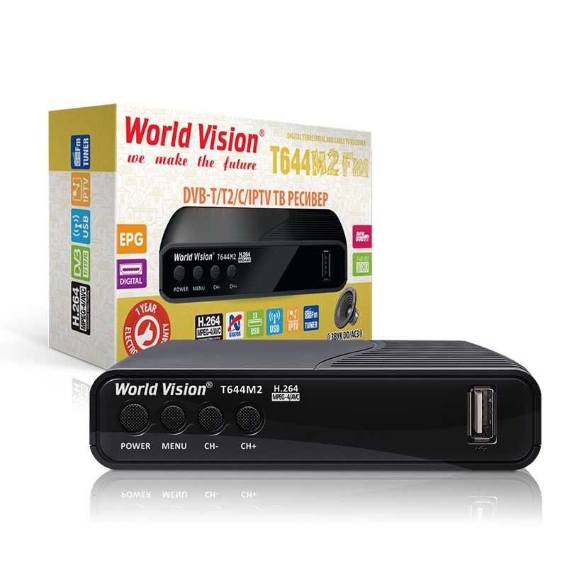 Ресивер World Vision T644M2/Т644М2 DVB-C/T2 тюнер YouTube IPTV Megogo
