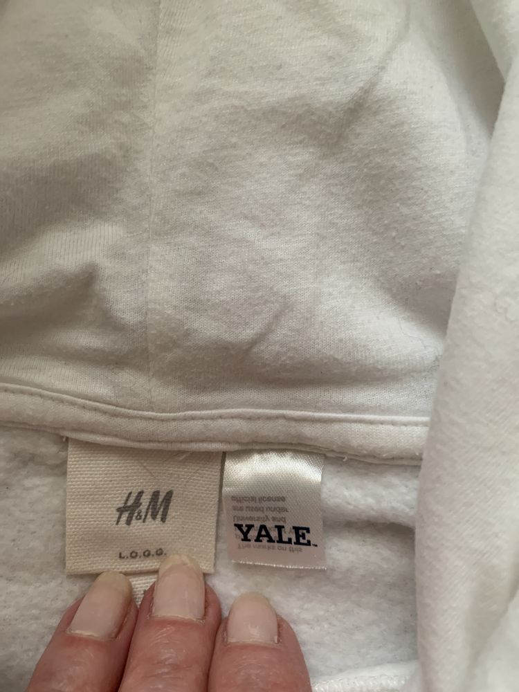 H&M Biała bluza z kapturem r. XS  34 YALE