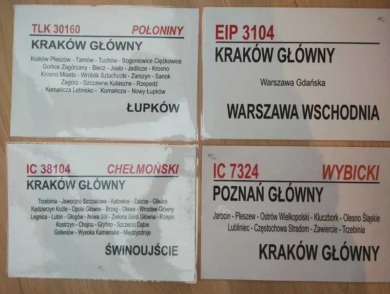 4 sztuki laminowanych tablic relacyjnych PKP