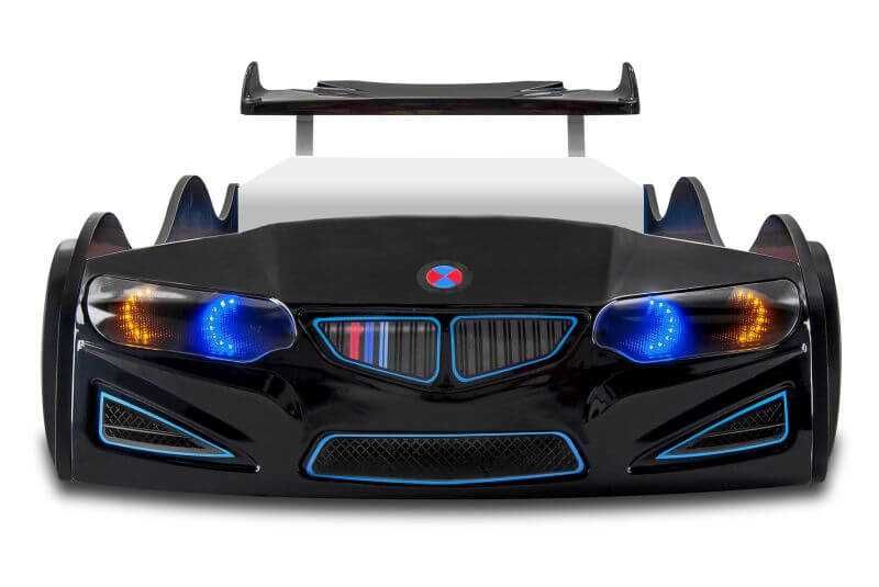 Łóżko w kształcie samochodu Gt1 full światła LED, dźwięki , pilot