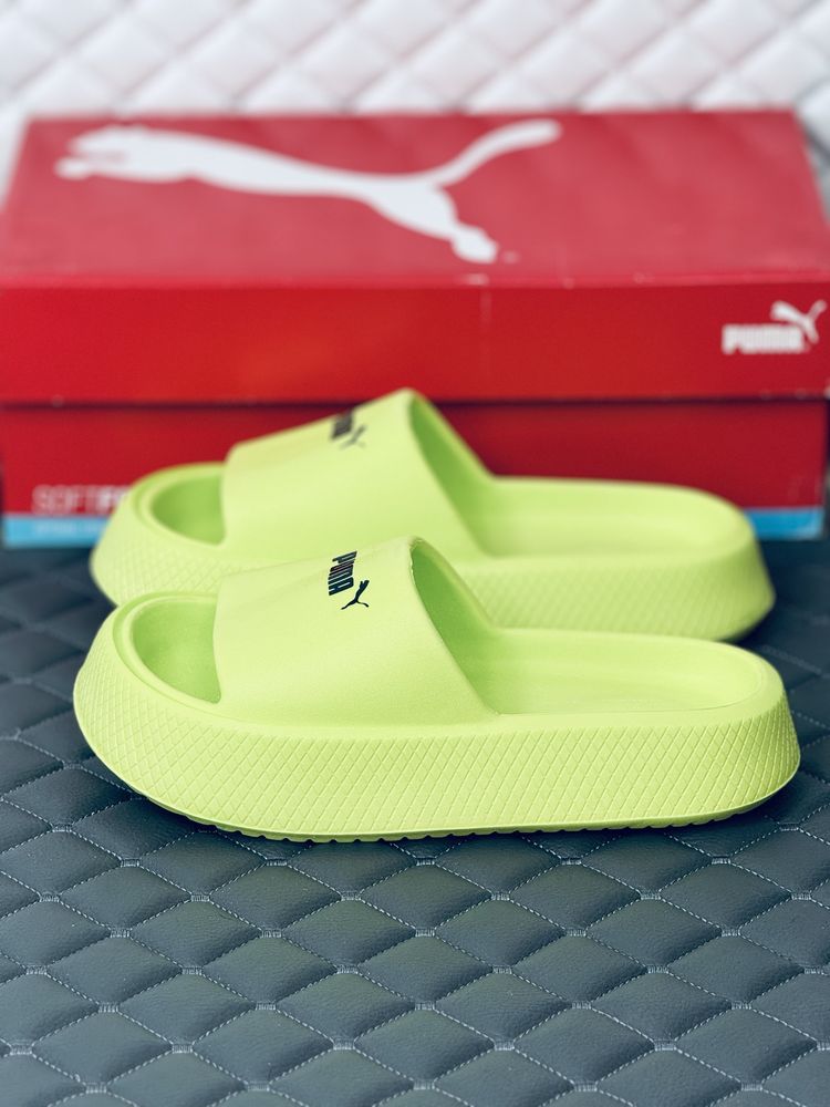 Женские салатовые шлёпанци Puma Lime Slide шлепки Пума салатовые