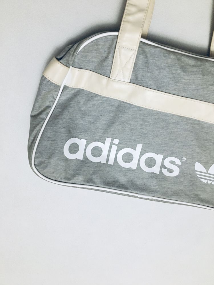 Сумка Adidas Originals винтажная серая дорожная сумочка через плечо