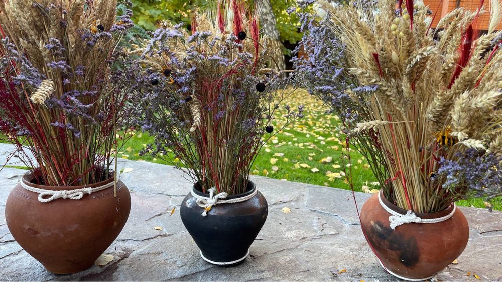 Весільний декор. Макітра. Глечик. Сухоцвіти. В українському стилі.