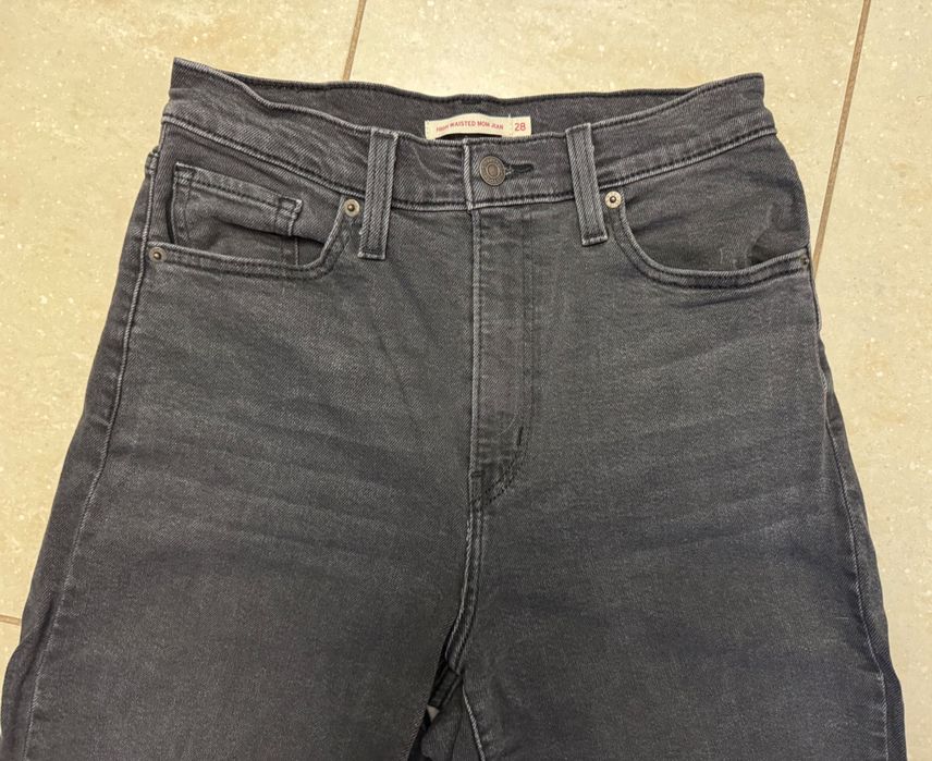 Levis Mom spodnie damskie jeans r. Xs/S czarne,extra rurki,wysoki stan