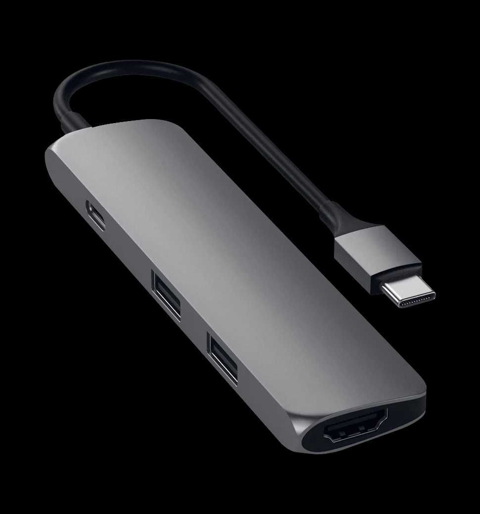 Мультипортовый адаптер Slim 4K Space Gray  Satechi