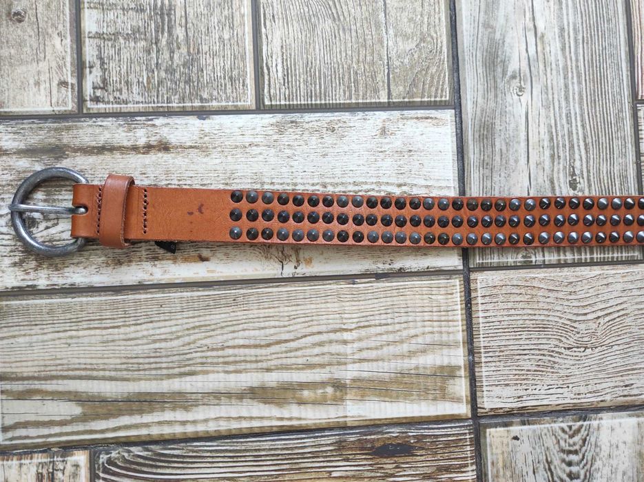Кожаный ремень с шипами Mango готический рокерский