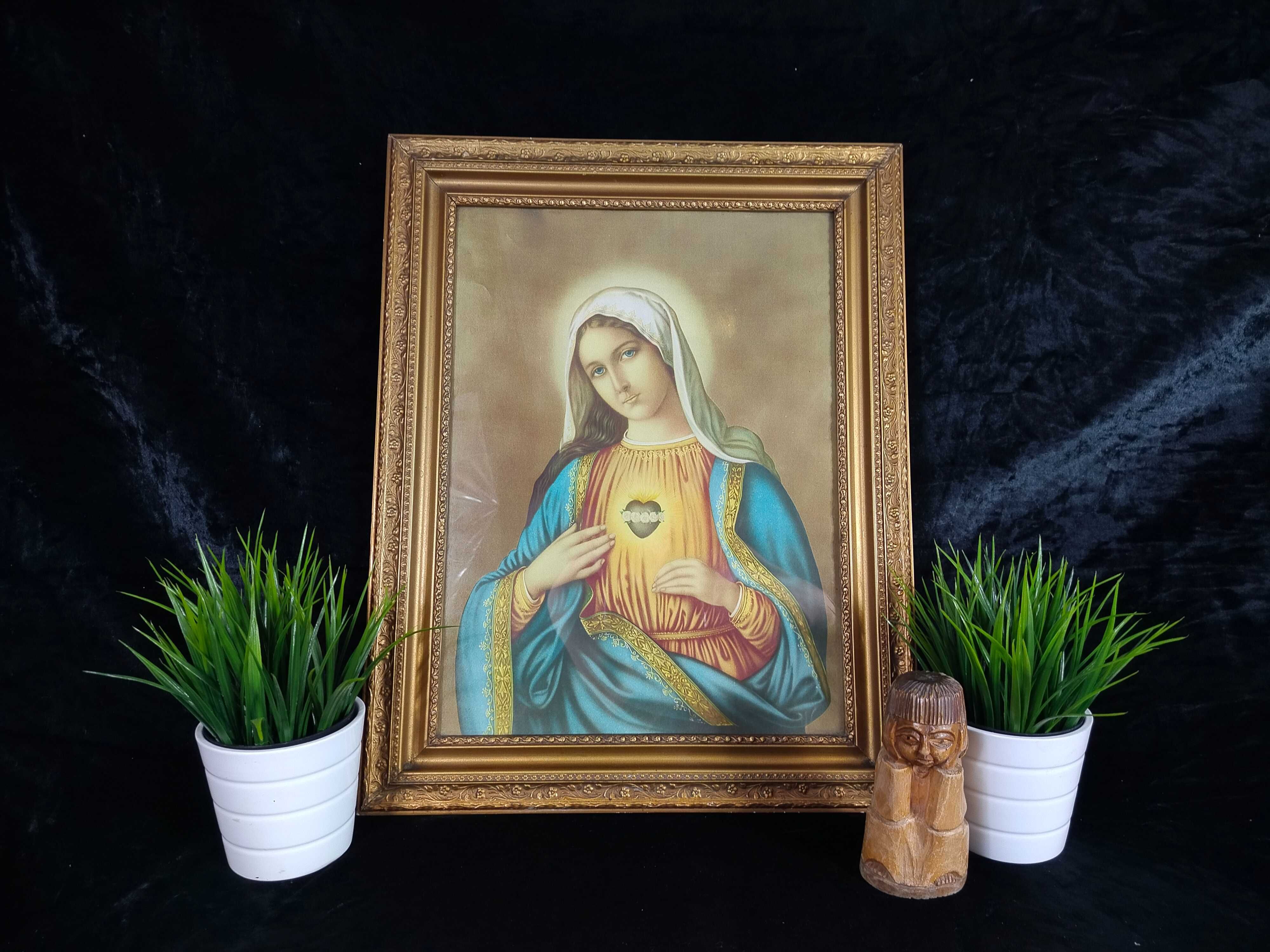 Serce Maryi stary obraz w starej ramie 0S1014