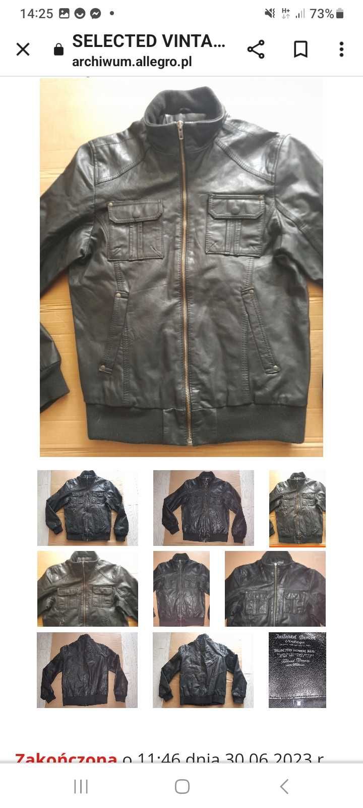 SELECTED HOMME VINTAGE Katana kurtka męska skórzana Rozmiar MEDIUM