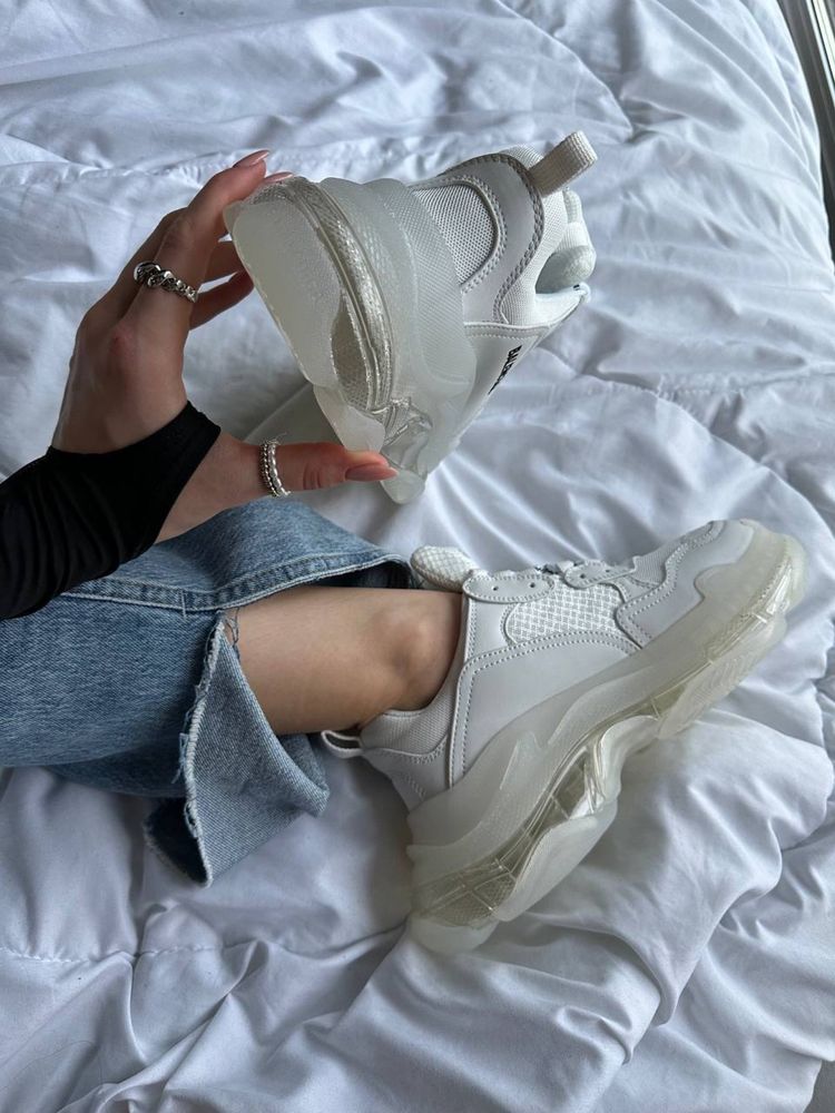 Buty Balenciaga Triple S clear sole white