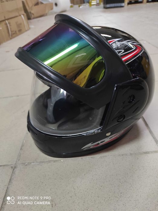 KASK INTEGRALNY na rower skuter motor quad PODWÓJNA szyba rowerowy