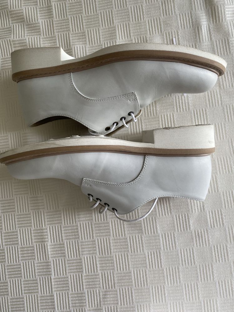 Туфлі жіночі білого кольору, шкіряні, POLLINO STUDIO, розмір 37