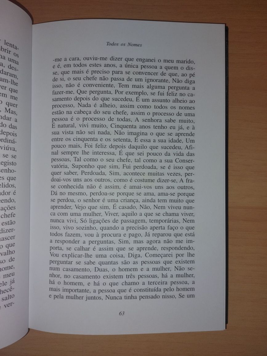 " Todos os Nomes " Saramago - (Optimo Estado)