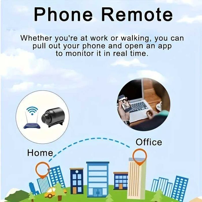 Câmara Mini Sem Fios Vídeo HD 640*480P, Monitorização Remota - novo