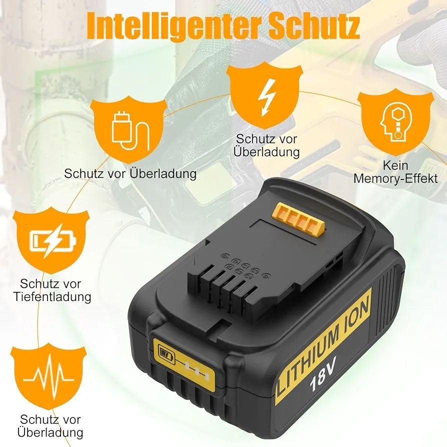 Energup 18V 5.0Ah Bateria litowo-jonowa do DeWalt XR     2 sztuki