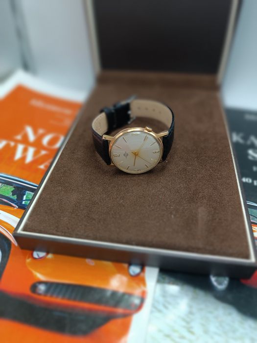 Zegarek  męski worldtime elektra  glasihite pozłacany unikat