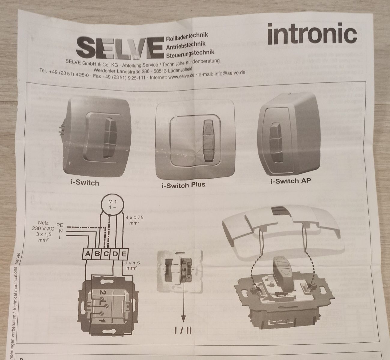 SELVE intronic Włączniki do rolet