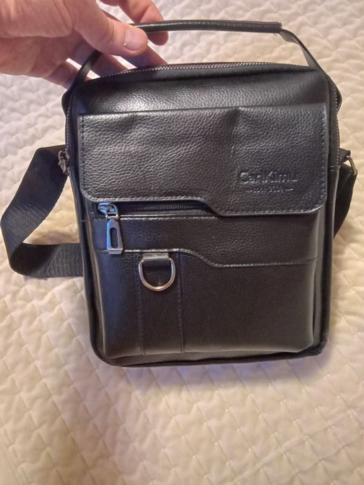 Чоловіча сумка чорна великої місткості через плече від Carl Kimu