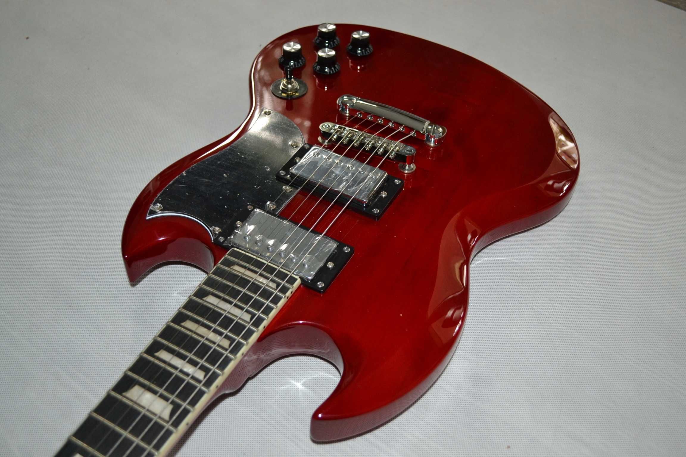 Harley Benton DC-580 CHERRY nowa gitara elektryczna SG - ustawiona!